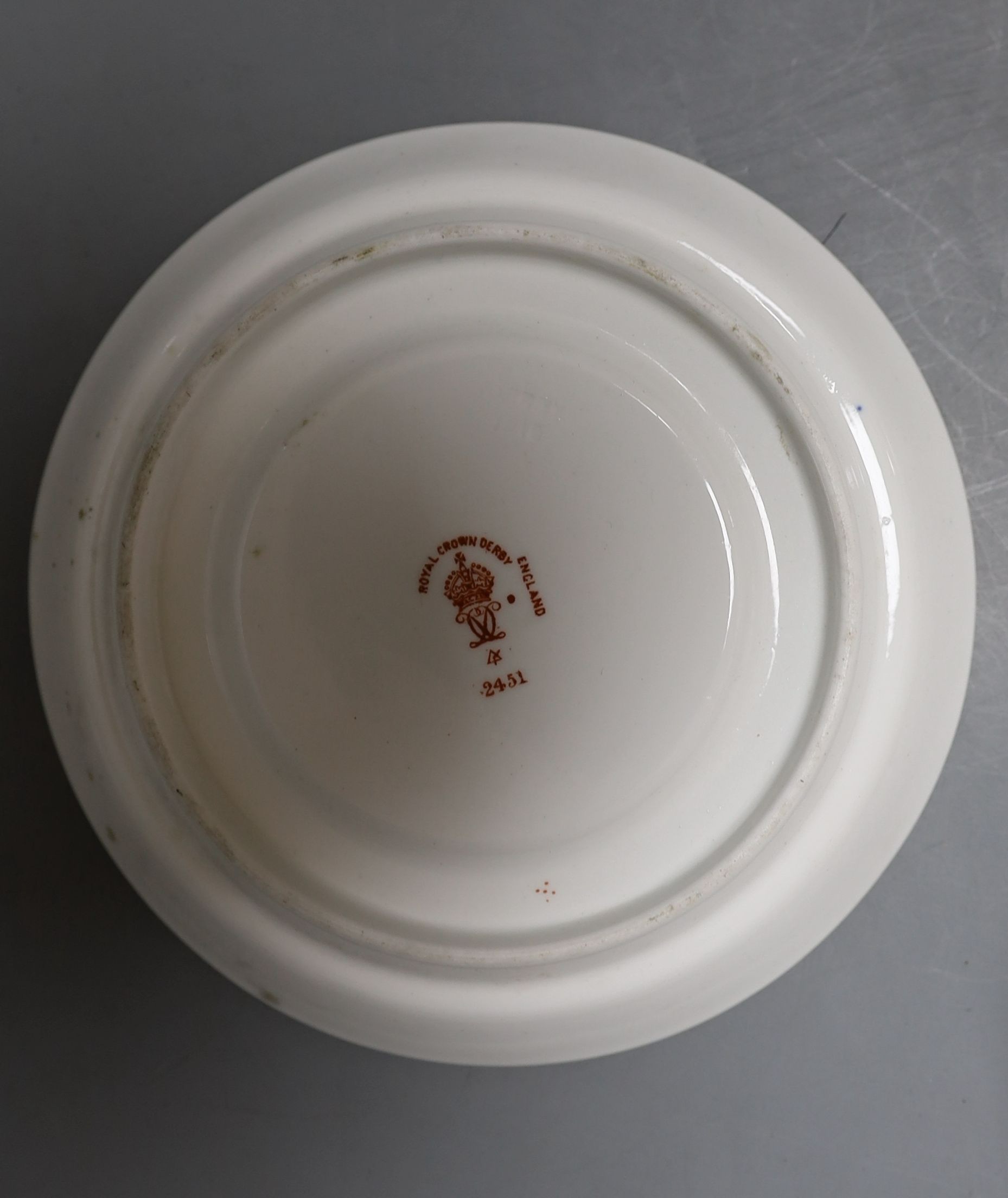 A Royal Crown Derby 6 set of coffee cans, 7 saucers and a similar Davenport cup and saucer (14)